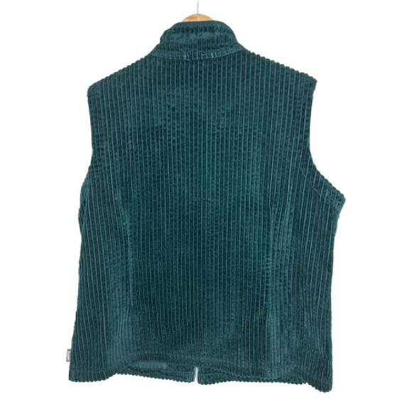 Vtg Woolrich Men's XL Forrest Green Corduroy Zip Vest w/ Pockets ( 1769) - Picture 2 of 6
